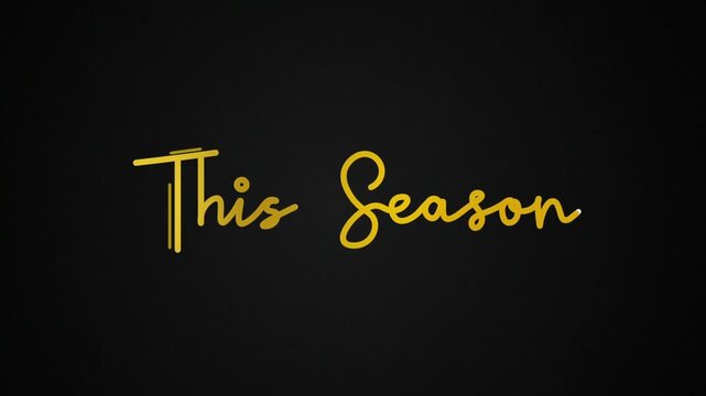 This Season One line continuous animated typography intro outro video, hand drawn calligraphy monoline vintage text on background, single line handwritten line art drawing reveal 