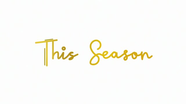 This Season One line continuous animated typography intro outro video, hand drawn calligraphy monoline vintage text on background, single line handwritten line art drawing reveal 