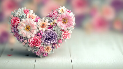 Floral Heart in Pastel Hues