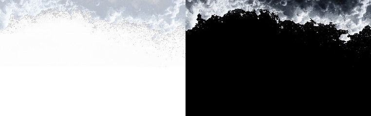 Snowy winter scene with white snowbanks, frozen hills and drifting flakes, designed as an isolated abstract background for Christmas landscapes. © Tihon