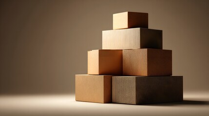 Obraz premium Stack of Cardboard Boxes Arranged in a Pyramid Shape.