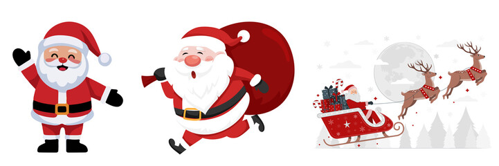 High quality cute Santa Clause PNG illustration isolated on transparent background ,perfect for sticker, kids design, social media, and christmas decoration projects