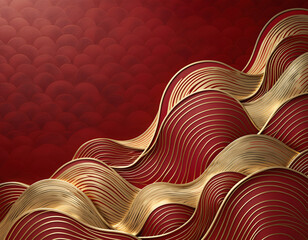 Lunar New Year Gold Wave Pattern