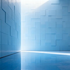 Minimalist Blue Textured Interior Hallway
