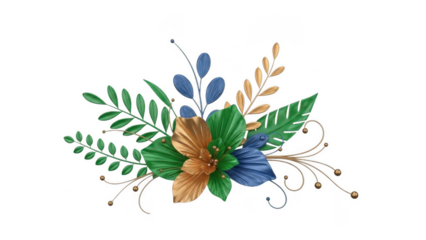 Floral bouquet illustration isolated on transparent background