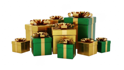 Collection of gift boxes isolated on transparent background