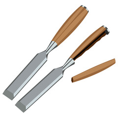 broken chisel vector illustration drawing.