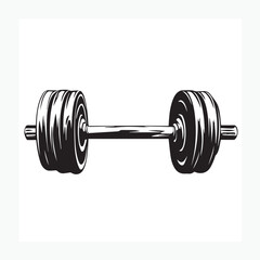 dumbbell on white background