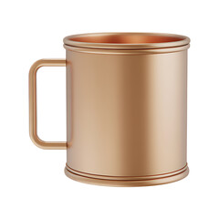 Shiny Copper Moscow Mule Mug with Handle - Realistic 3D Render Isolated on White Background
