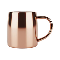 Shiny Copper Mug with Modern Handle - Isolated Object for Lifestyle and Drink Photography
