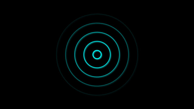 cyan color Technology Radio waves screen illustration . Communications Tower Icon illustration .Technology Radio wave signal icon on a black background.