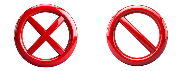 Fototapeta premium Red Prohibition Symbol with Glossy Finish