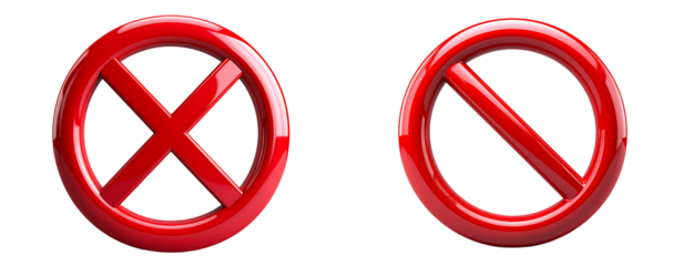 Red Prohibition Symbol with Glossy Finish