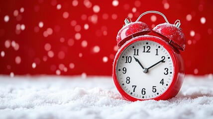 new year clock and christmas decorations