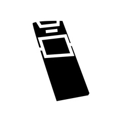 black and white mobile phone glyph icon vector illustration