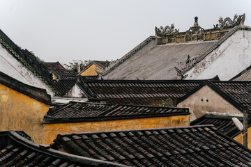 View over the old rooftops of Hoi An, Vietnam, showcasing the historic townscape.