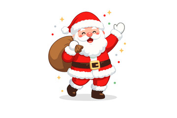 Obraz premium K Santa Claus Animated Christmas Footage | Festive 4K Santa Animation | Jolly Santa Holiday Motion Clip | Colorful Santa Loop | Merry Xmas Santa Character Animation