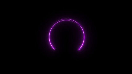 Naklejka premium A dynamic circular illustration, and glowing Neon blue circle frame loading icon background retro style illustration . on a black background. and creating a stunning illustration.4k illustration
