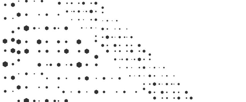 Vector digital circle  dots diamond geometric shape hexagons pattern in white background png..