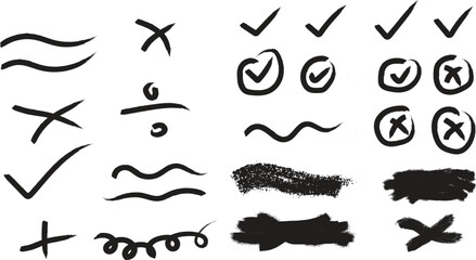 A collection of 20th century style scribbles and markups