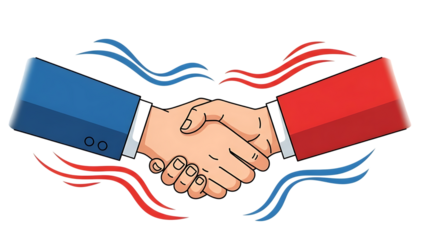 Business handshake agreement isolated on transparent background