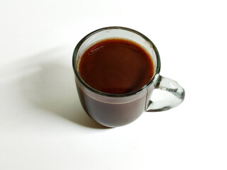 Indulge in the rich, delightful warmth of a delicious hot chocolate drink, presented in a classic clear mug against a bright, clean backdrop
