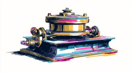 Vintage electrical machine illustration on white background