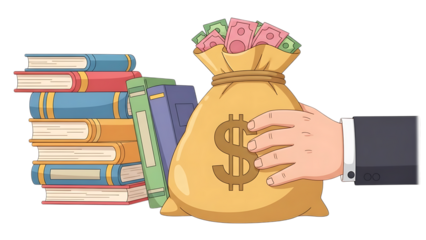 MoneyBagBooksHandGraphic