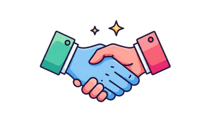 Business handshake agreement isolated on transparent background