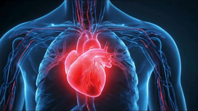 Detailed 3D Medical Illustration of Human Heart Anatomy | Cardiovascular System and Cardiac Health | Educational Visualization for Medicine and Biology

