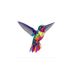 Naklejka premium Colorful Polygonal Hummingbird Digital Art