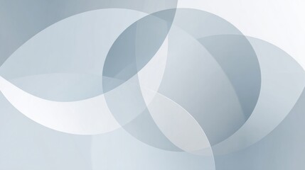 Minimal abstract background with overlapping translucent circles in grey and white tones. Elegant backdrop for design, branding, web or presentations