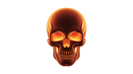 Fototapeta premium Glowing fiery skull with burning eyes on a transparent background