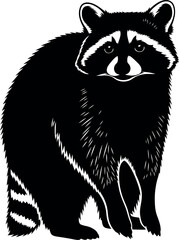 Raccoon Silhouette Vector Illustration for Wildlife and Nature Design