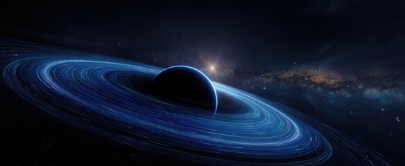 Cosmic rings encircle a dark planet in deep space
