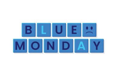Blue Monday background design. Blue Monday greeting concept banner. Vector illustration