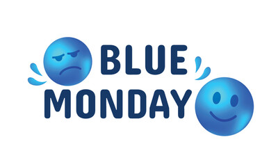 Blue Monday background design. Blue Monday greeting concept banner. Vector illustration