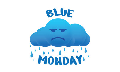 Blue Monday background design. Blue Monday greeting concept banner. Vector illustration
