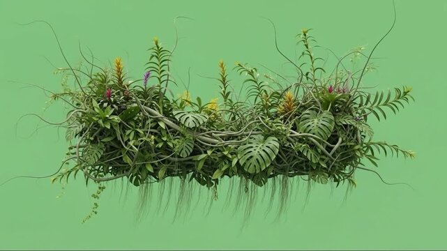 Serene Nature Scene with Lush Green Foliage and Tropical Plants for Relaxing Visual Experience
