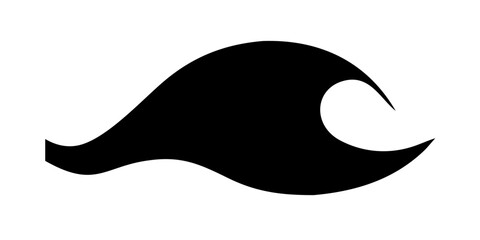 Abstract Wave Crest Silhouette