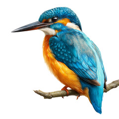 Obraz premium Colorful Bird Perched on a Branch Looking Ahead With Interest in a Bright Setting