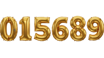 Golden numbers on black background