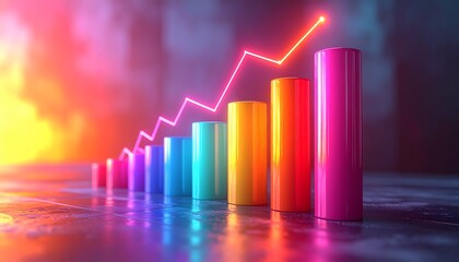 Professional 3D Bar Chart Showing Consistent Business Profit Growth