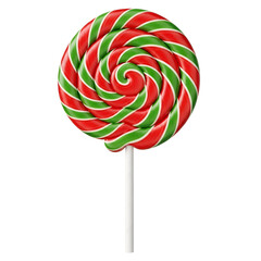 Red and Green Christmas Swirl Lollipop &ndash; Holiday Candy