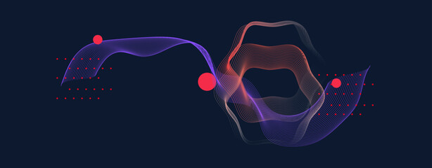 Abstract geometric artwork in a modern style, Trendy abstract wireframe background. Modern science or technology art elements. Cogwheels ART theme. Hand drawn Vector illustration