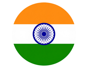 Minimal Indian Flag Circle with Thick White Outline, Icon-Style Vector Illustration