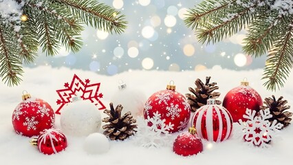 christmas decoration on the snow