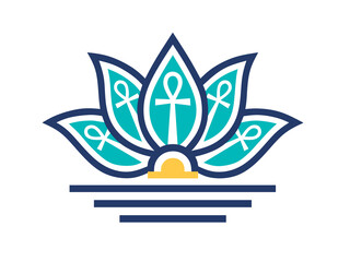 Egyptian lotus flower.  Egyptian hieroglyphic symbol.