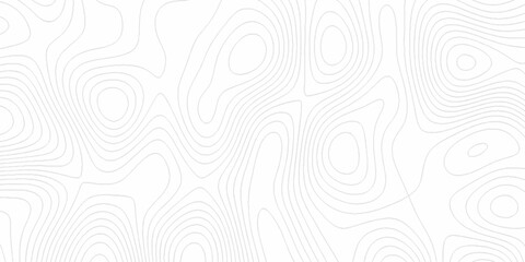 White wave paper curved reliefs abstract background, Abstract topographic contours map background. Black and white lines seamless Topographic map patterns, topography line map. © Elana