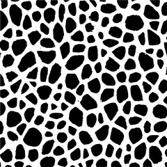 Abstract Black White Seamless Organic Spot Pattern Background